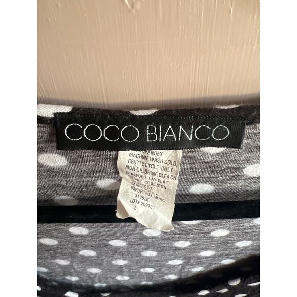 Coco Bianco Vintage 90s Polka Dot T Size L - Picture 3 of 7